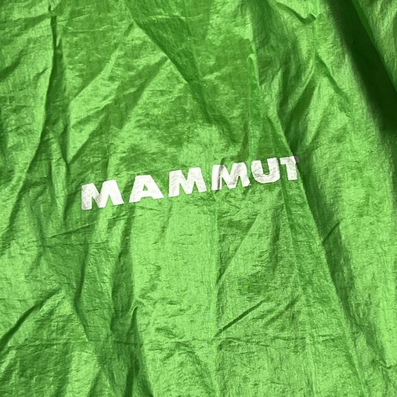 Mammut Windbreaker Jacket Mens Green Lightweight Packable Zip Chest Pocket Shell - Picture 3 of 8